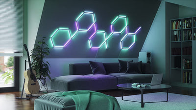 SmartTechShopping wall light Nanoleaf 60 Degree Lines WiFi Smart LED Lights - 3-Pack Expansion for Gaming and Home Decor