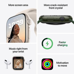 Visit the Apple Store Apple watch Apple Watch Series 7, 41mm Starlight Aluminium Case GPS + Cellular Sport Band