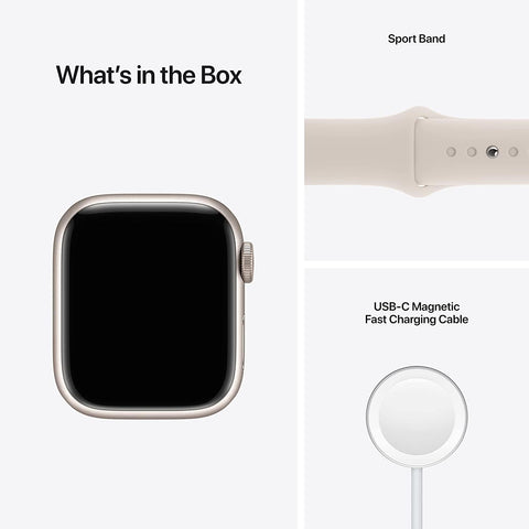 Visit the Apple Store Apple watch Apple Watch Series 7, 41mm Starlight Aluminium Case GPS + Cellular Sport Band
