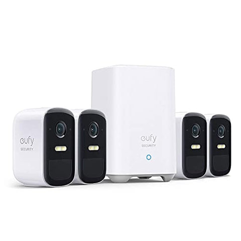 eufy Security, eufyCam 2C Pro 4-Cam Kit, Wireless Home Security System with 2K Resolution, HomeKit Compatibility, 180-Day Battery Life, IP67, Night Vision, and No Monthly Fee. (Renewed)