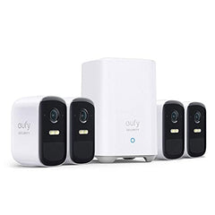 eufy Security, eufyCam 2C Pro 4-Cam Kit, Wireless Home Security System with 2K Resolution, HomeKit Compatibility, 180-Day Battery Life, IP67, Night Vision, and No Monthly Fee. (Renewed)