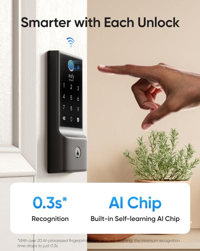 eufy Smart Lock C220 with Fingerprint Keyless Entry, Wi-Fi, App Control, IP53 Waterproof - Front Door Deadbolt Smart Lock