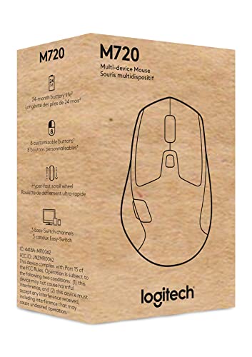 Logitech M720 Triathlon Multi-Device Wireless Bluetooth Mouse