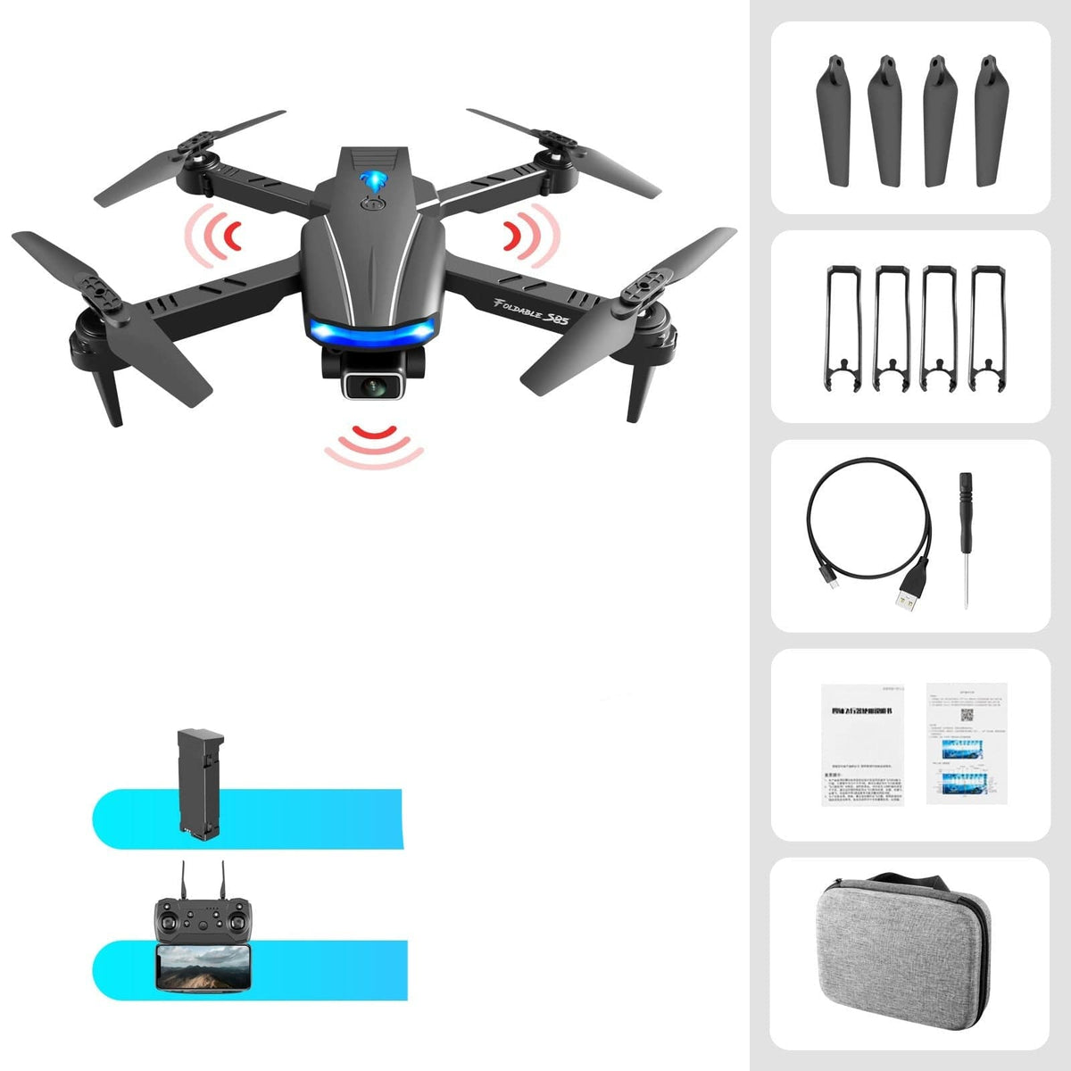 S85 Three-Sided Obstacle Avoidance Folding Drone - Smart Tech Shopping