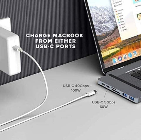 HyperDrive Duo 7-in-2 Hub - USB-C for MacBook Pro / Air - 4K60Hz HDR HDMI, 100W PD, 60W PD, SD/MicroSD, 2 USB-A - Smart Tech Shopping