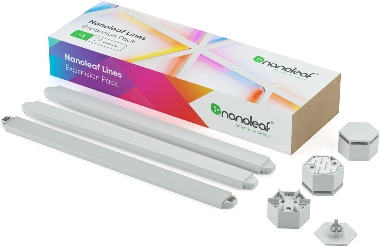 Nanoleaf 60 Degree Lines WiFi Smart LED Lights - 3-Pack Expansion for Gaming and Home Decor - Smart Tech Shopping