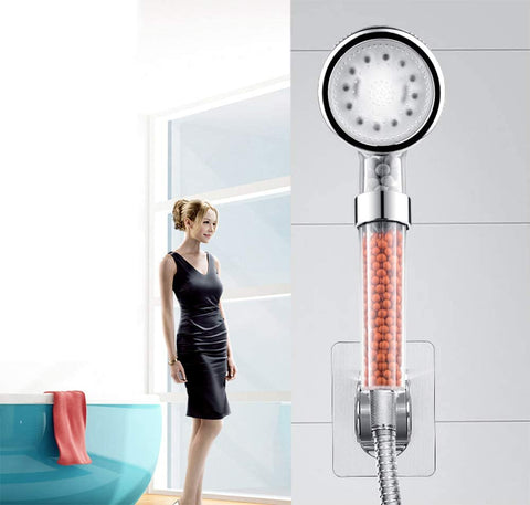 Booluee LED Shower Head High Pressure Water Saving Filter Handheld Showerhead for Repair Dry Skin and Hair - Smart Tech Shopping