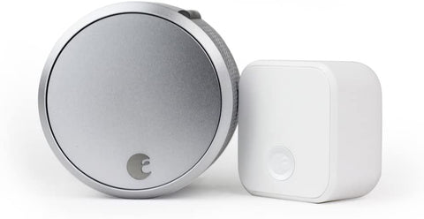 August Smart Lock Pro + Connect Hub - Wi-Fi Smart Lock for Keyless Entry - Works with Alexa, Google Assistant, and more – Silver - Smart Tech Shopping