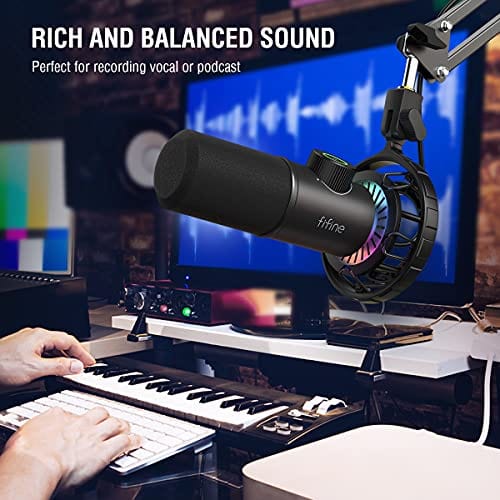 FIFINE RGB USB Gaming Microphone for Streaming, Podcast, YouTube & Discord - Smart Tech Shopping