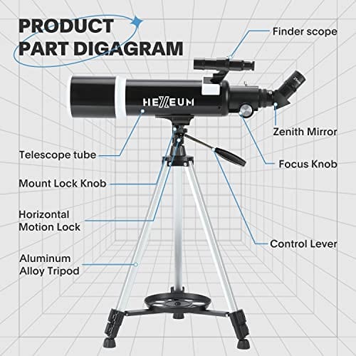 80mm Aperture 600mm Fully Multi-Coated Telescope for Adults & Beginner Astronomers - Smart Tech Shopping