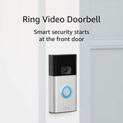 Ring Video Doorbell - 1080p HD video, improved motion detection, easy installation – Satin Nickel Satin Nickel with $10 Echo Show 5 - Smart Tech Shopping