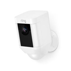 Ring Spotlight Cam Battery HD Security Camera, with Built Two-Way Talk and a Siren Alarm, White, Works with Alexa White 1 Cam Device Only - Smart Tech Shopping