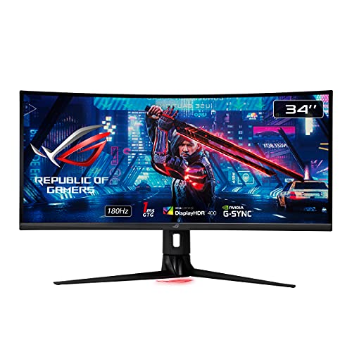 ASUS ROG Strix 34” Gaming Monitor 180Hz Compatible DisplayHDR 400 USB-C DisplayPort HDMI Black