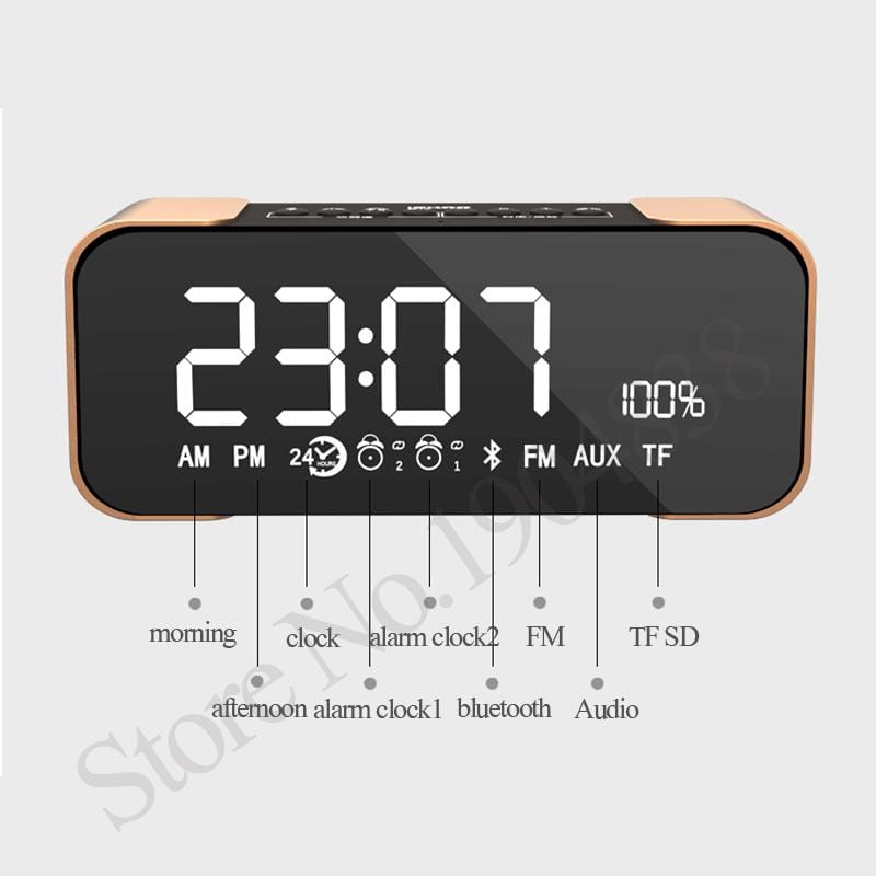 TOP ROAD Portable Bluetooth Speaker Stereo Bass boombox LED Display Support Handsfree Mic FM Alarm Clock TF - Smart Tech Shopping