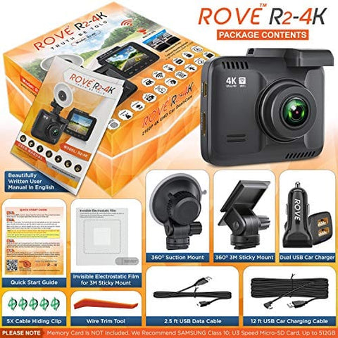 Rove R2 4K Dash Cam Built in WiFi GPS Car Dashboard Camera Recorder - Smart Tech Shopping