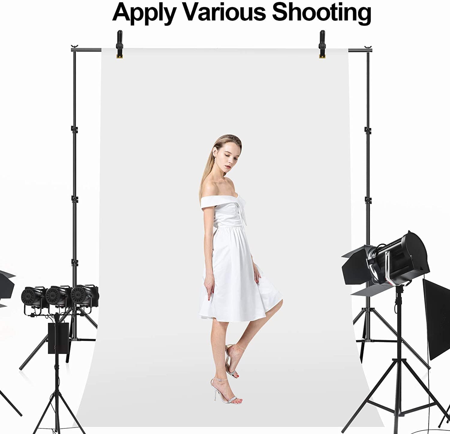 EMART 8.5 x 10 ft Photo Backdrop Stand , Adjustable Photography Muslin Background Support System Stand for Photo Video Studio - Smart Tech Shopping