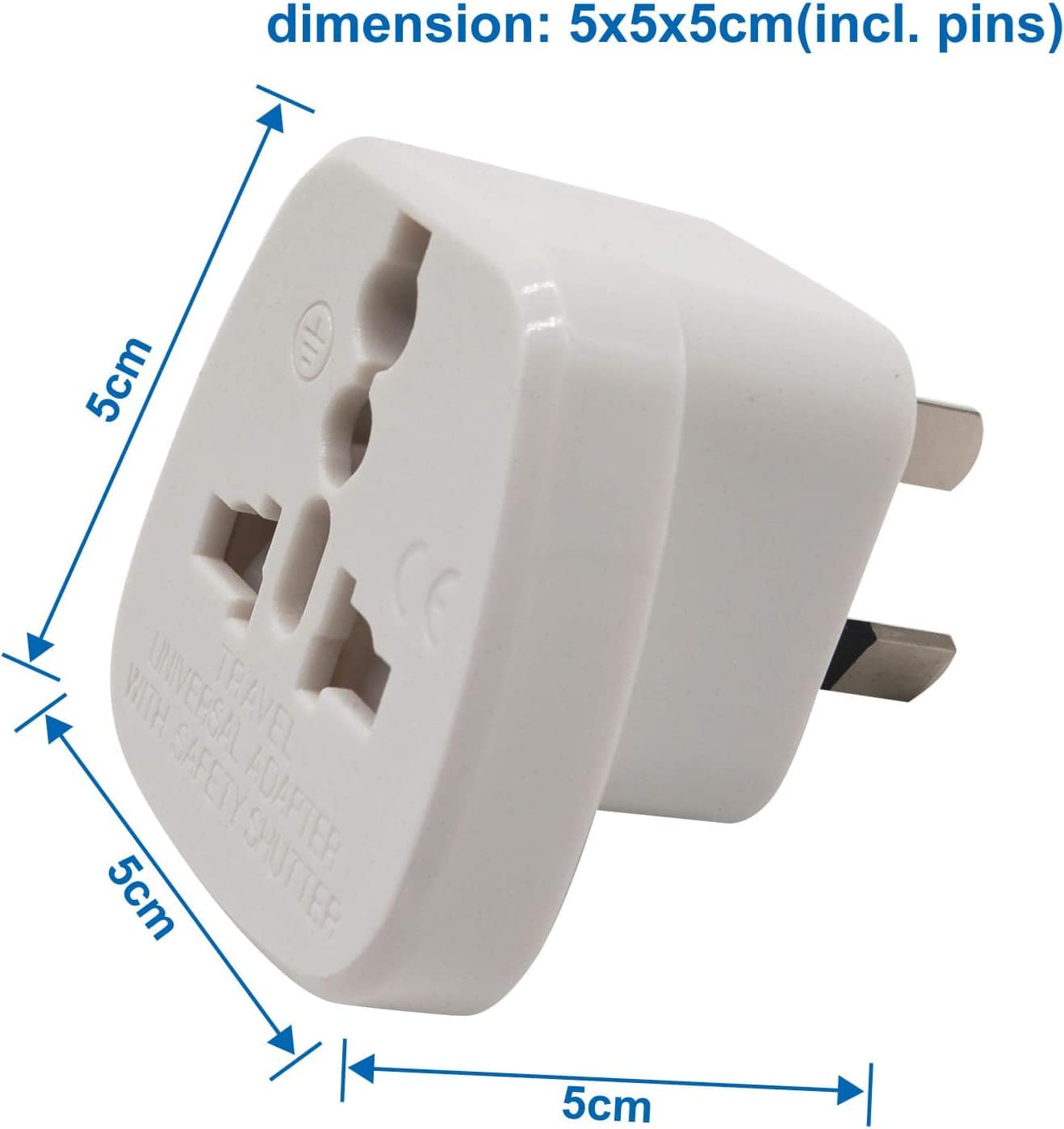 Travel Adapter for Australia/New Zealand with Safety Shutter and Insulated Pins - Smart Tech Shopping