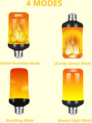 LED Flame Light Bulb,4 Modes Fire Light Bulbs with Gravity Sensor as decorations - Smart Tech Shopping