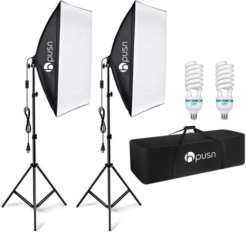 HPUSN Softbox Lighting Kit:Video Softbox-Professional Studio Photography Equipment for Portrait Product Fashion Photography Four Corner Softbox Kit - Smart Tech Shopping