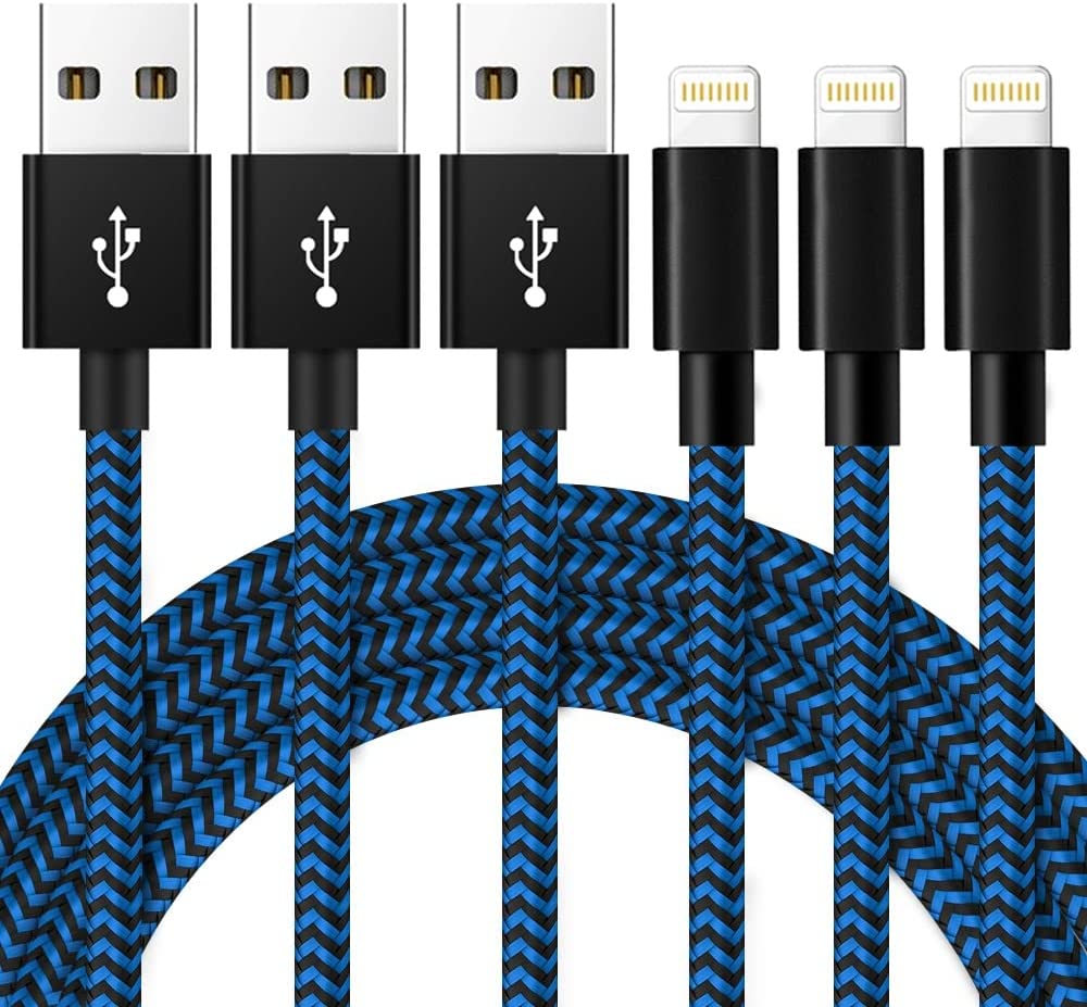 iPhone Charger Cable, 3Pack 10ft Nylon Braided High Speed USB Charging Cord - Smart Tech Shopping