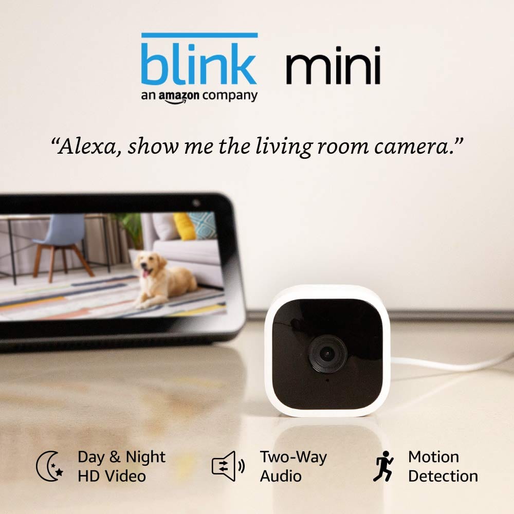Blink Mini Compact Indoor Plug-in Smart Security Camera - Smart Tech Shopping