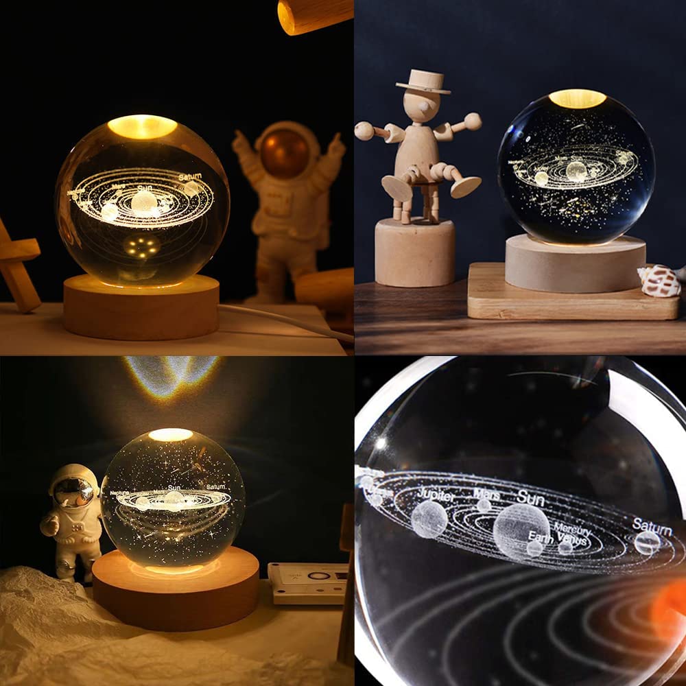 Nurluce 3D Solar System Crystal Ball Night Light
