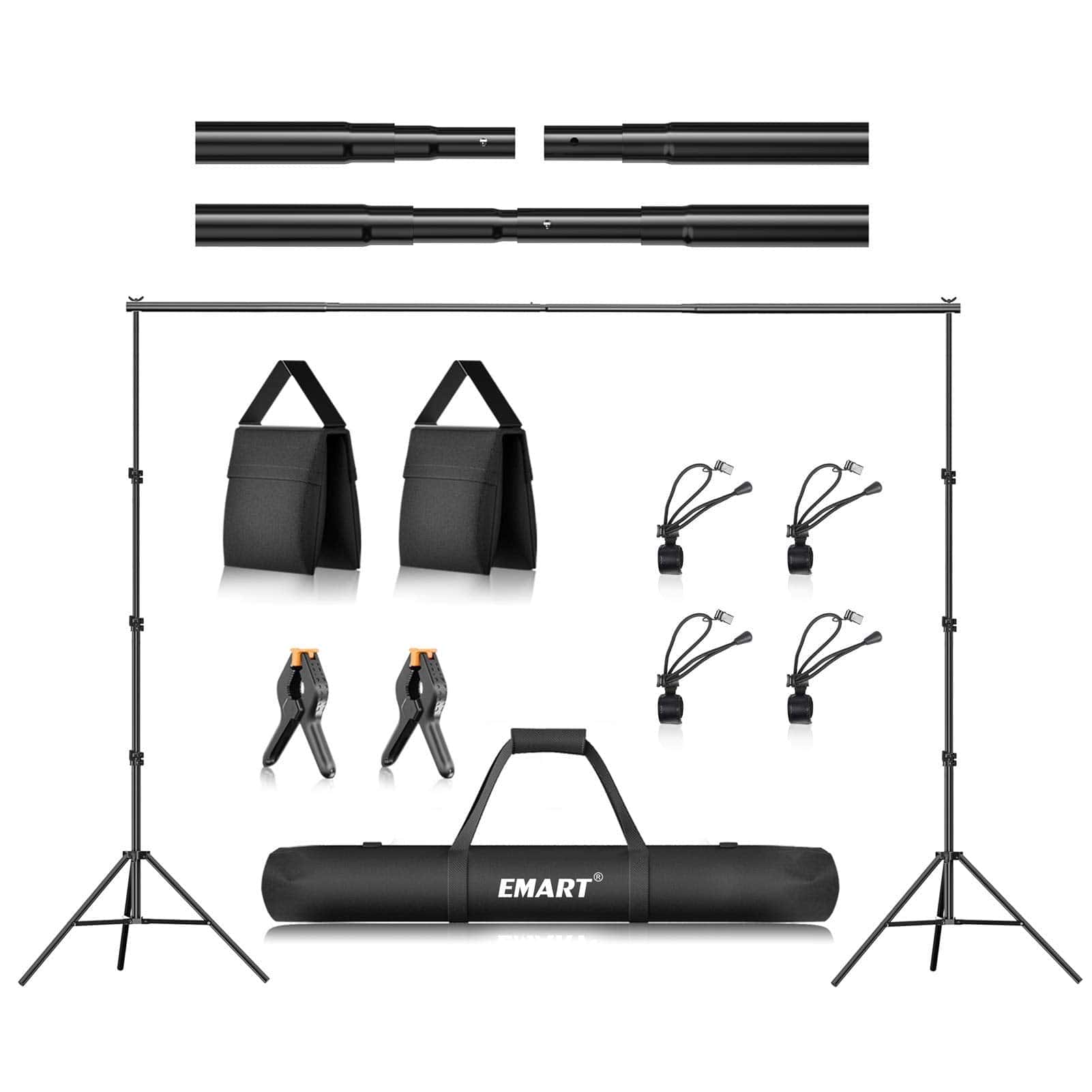 EMART 8.5 x 10 ft Photo Backdrop Stand , Adjustable Photography Muslin Background Support System Stand for Photo Video Studio - Smart Tech Shopping