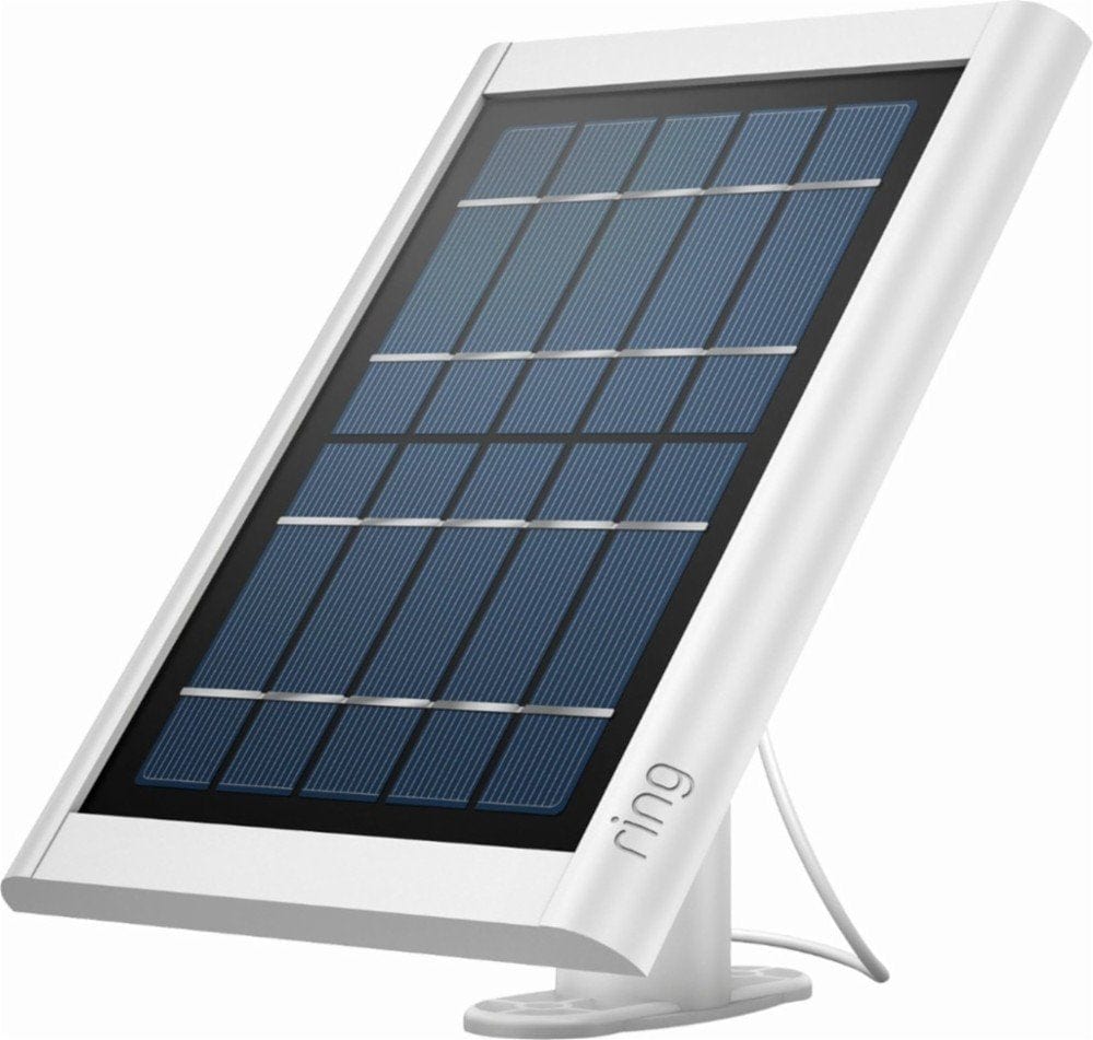 Ring Solar Panel White - Compatible with Ring Spotlight Cam Battery and Stick Up Cam Battery - Smart Tech Shopping