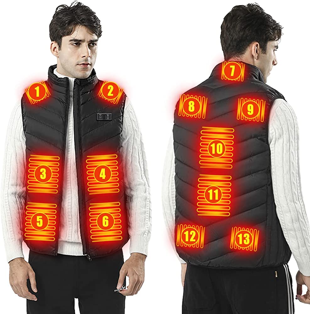 Insulated Heated Vest, Unisex Slim Fit Heated Coat Waistcoat Rechargeable USB Electric Heating Winter Vest - Smart Tech Shopping