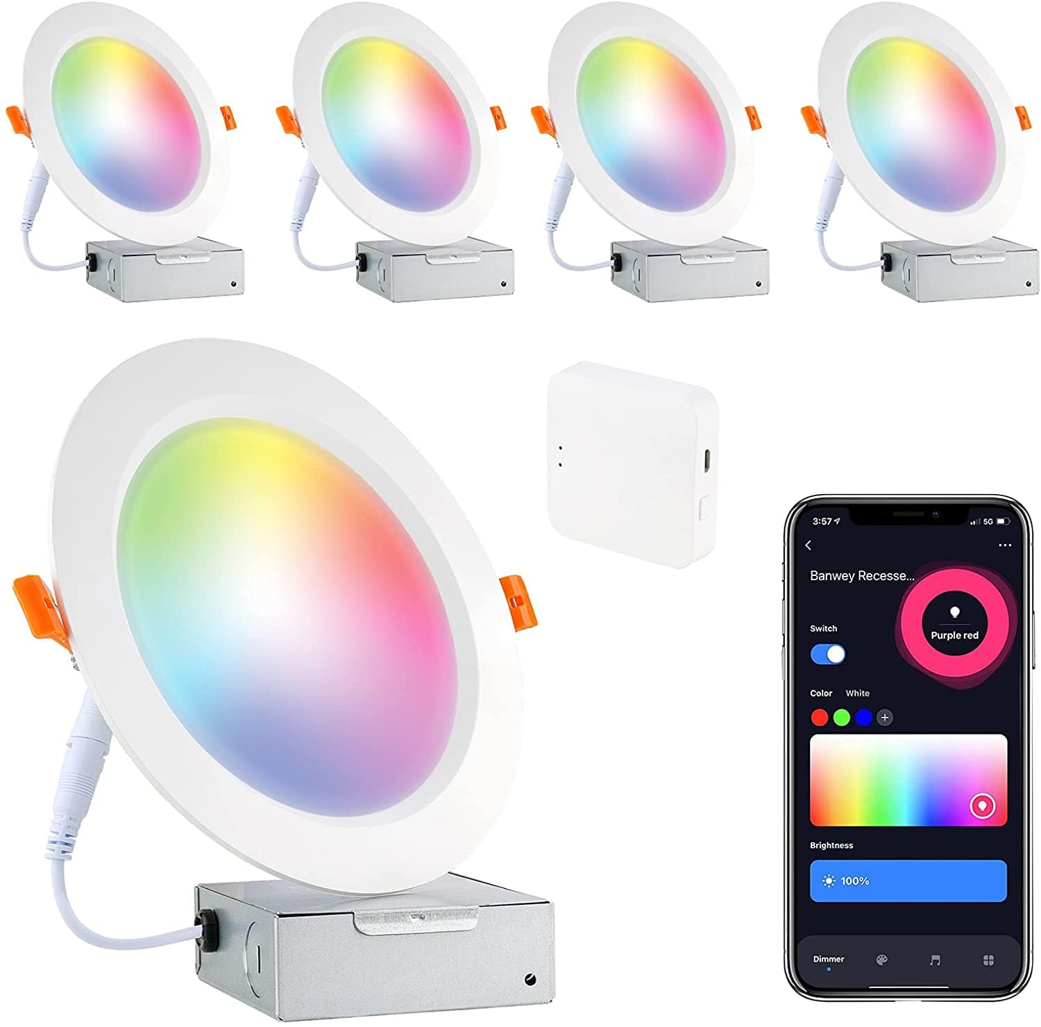 Smart Led Downlight with Alexa, Google Assistant, and Siri 6-inch-6Pack - Smart Tech Shopping