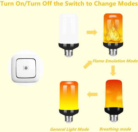 LED Flame Light Bulb,4 Modes Fire Light Bulbs with Gravity Sensor as decorations - Smart Tech Shopping