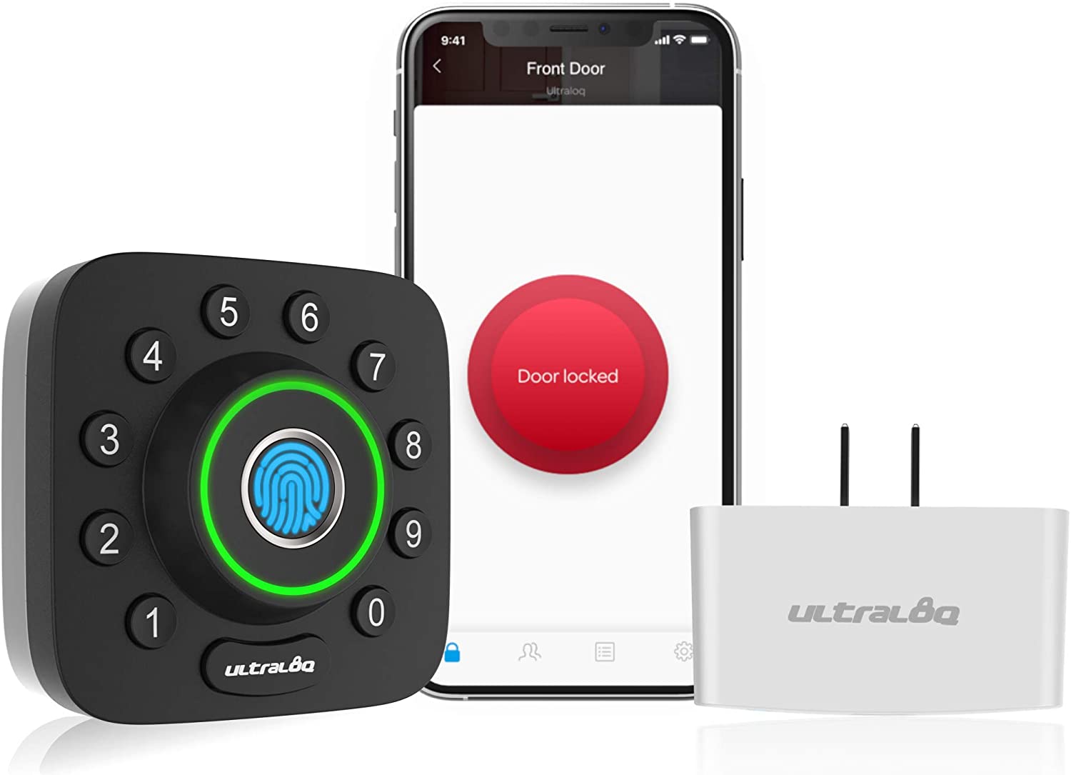 Smart Lock, ULTRALOQ U-Bolt Pro, 6-in-1 Keyless Entry Door Lock with App, Fingerprint, Bluetooth and Keypad, ANSI Grade 1 Certified, Smart Door Lock, Smart Deadbolt, Front Door Lock, IP65 Wat