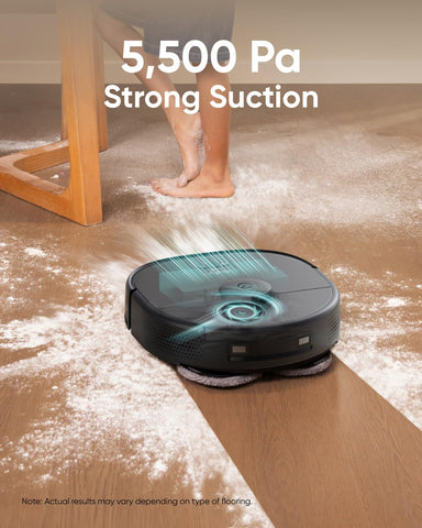 eufy Clean X9 Pro CleanerBot with MopMaster Adaptive Pressure Cleaning, 2 Rotating Mops, Carpet Detection with 12 mm Auto-Lifting Mops, Auto-Clean Station, 5,500 Pa Suction, and AI Obstacle Avoidance