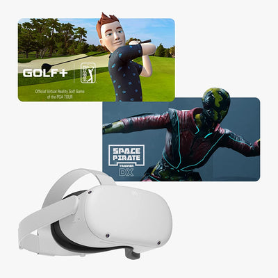 Meta Quest 2 All-In-One VR Headset with 256GB - Includes GOLF and Space Pirate Trainer DX - Smart Tech Shopping