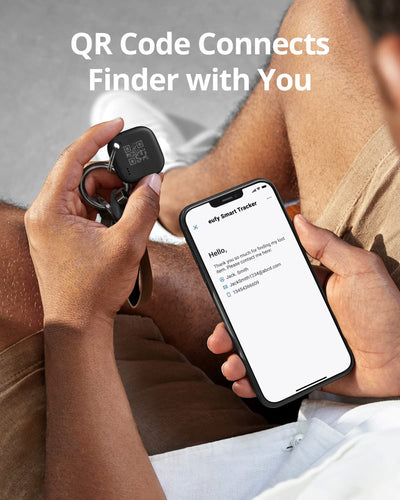 eufy Security by Anker SmartTrack Link (Black, 1-Pack), Android not Supported, Works with Apple Find My (iOS only), Key Finder, Bluetooth Tracker for Earbuds and Luggage, Phone Finder, Water Resistant