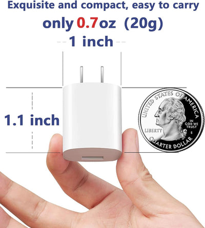 USB Small Wall Charger Box,Travel Plug Cube 5W Power Adapter for iPhone