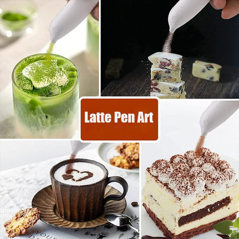 TuTuYa Latte Art Pen: Electric Coffee Pen for Creative Latte & Food Designs
