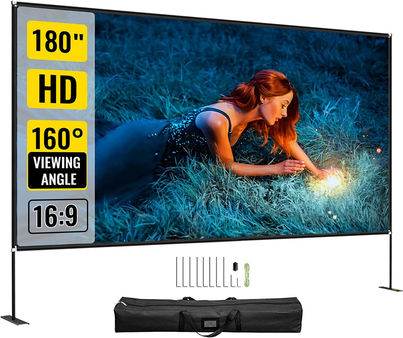 VEVOR 180-Inch Portable Projector Screen with Stand: Ultimate Viewing Experience Anywhere