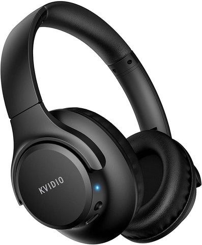 KVIDIO 55Hr Bluetooth Over-Ear Headphones w/Mic, Hi-Fi Sound, Deep Bass, Foldable - Smart Tech Shopping