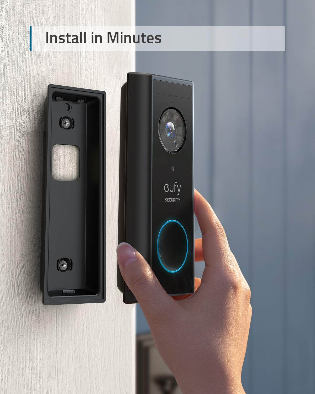 eufy Security, Video Doorbell S220 (Battery-Powered) Kit, Security Camera - 2K Resolution, 180-Day Battery Life, Encrypted Local Storage, No Monthly Fees, Built-in Storage, Motion Only Alert