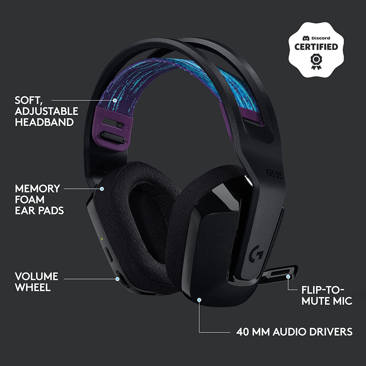 Logitech G535 LIGHTSPEED Wireless, Gaming On-Ear Headset - Smart Tech Shopping