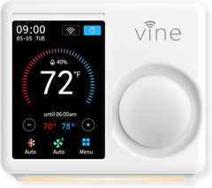 Vine TJ-610E Wi Fi 7 Day and 8 Period Programmable 5th Generation Smart Home Thermostat, Compatible with Amazon Alexa, Google Assistant, and Vine App - Smart Tech Shopping