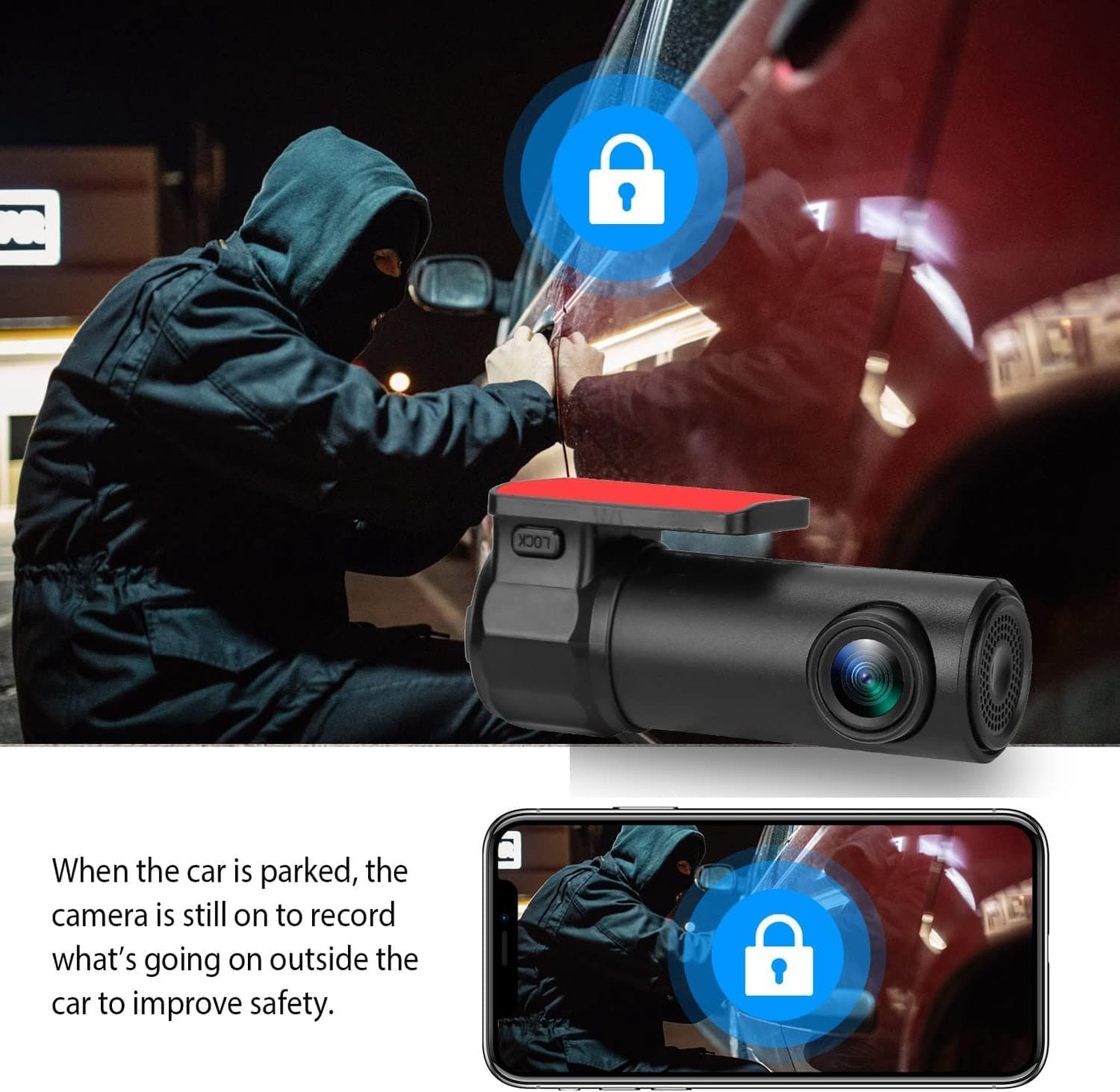 iMountek Dash Cam, Wi-Fi 1080P Dash Camera, Emergency Accident Lock Car Camera - Smart Tech Shopping