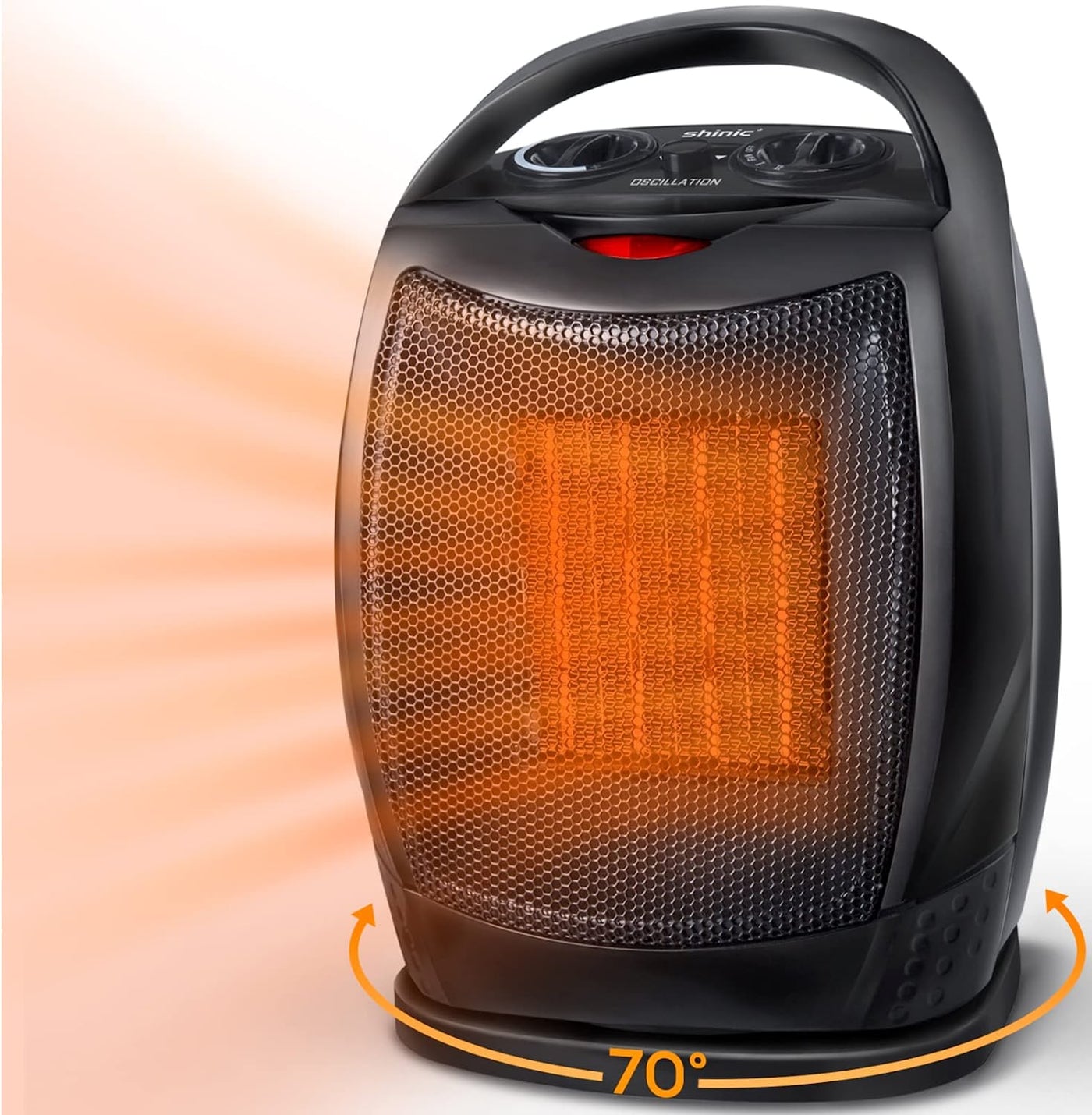 Oscillating Space Heater with Thermostat 1500W Electric Portable Space Heater Auto shut off - Smart Tech Shopping