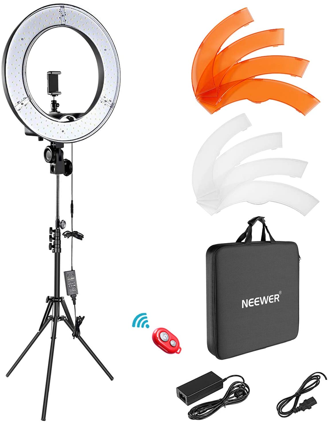 Neewer Ring Light Kit:18"/48cm Outer 55W 5500K Dimmable LED Ring Light, Light Stand, Carrying Bag for Camera,Smartphone,YouTube,TikTok,Self-Portrait Shooting, Black, Model:10088612 - Smart Tech Shopping