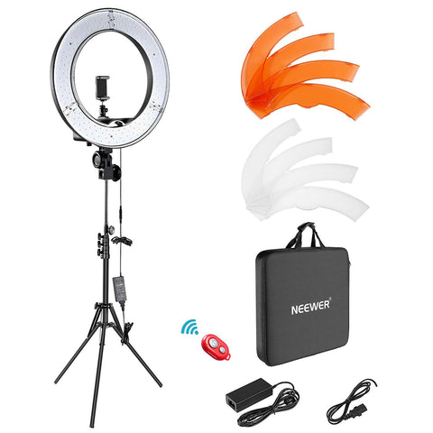 Neewer Ring Light Kit:18"/48cm Outer 55W 5500K Dimmable LED Ring Light, Light Stand, Carrying Bag for Camera,Smartphone,YouTube,TikTok,Self-Portrait Shooting, Black, Model:10088612 - Smart Tech Shopping