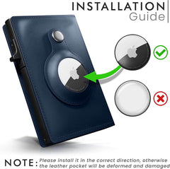 Anovus Cobalt Minimalist Pocket-Sized Genuine Leather Apple AirTag Wallet | Anovus Cobalt Apple AirTag Wallet | Smart AirTag Wallet | Accessory and Case for Apple Air Tag