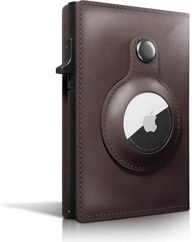 Anovus Cobalt Minimalist Pocket-Sized Genuine Leather Apple AirTag Wallet | Anovus Cobalt Apple AirTag Wallet | Smart AirTag Wallet | Accessory and Case for Apple Air Tag