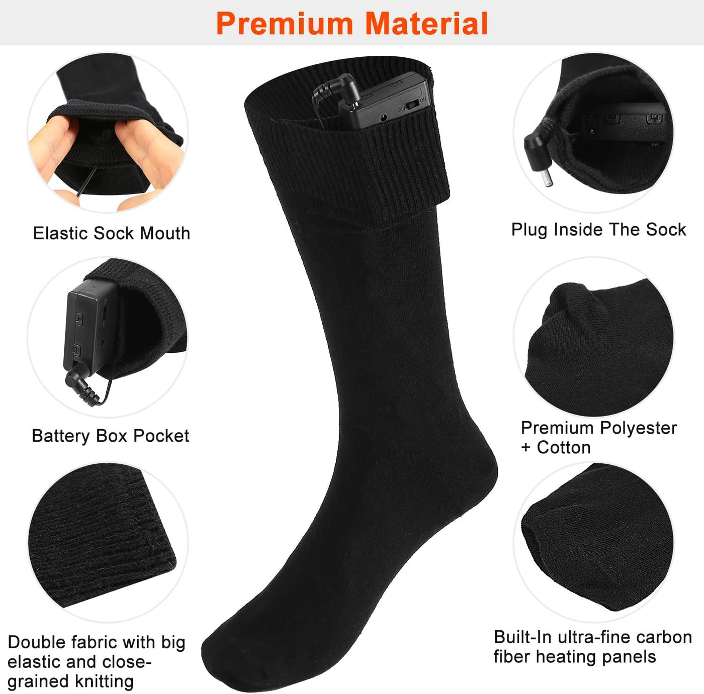 Heated Socks, Battery Heated Socks for Women Men, Electric Thermal Warming Socks - Smart Tech Shopping