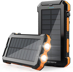 Solar Charger 30000mAh Solar Power Bank for Outdoor Camping, Solar Phone Charger for Emergency - Smart Tech Shopping